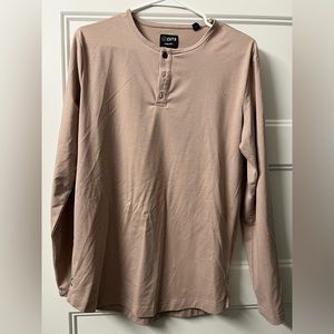 Men’s CUTS Clothing L/S Henley Tee - Off-Pink (S)